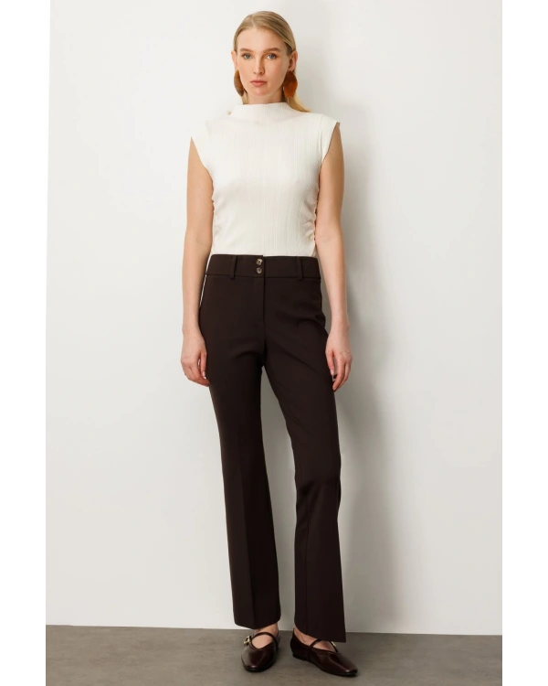 Ekol İspanyol Paça Cepsiz Pantolon 01081