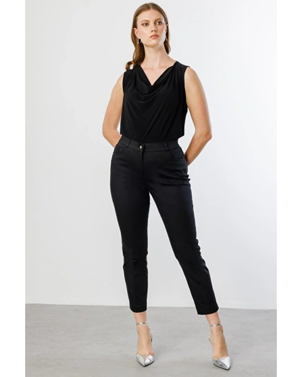 Ekol Kadın Kanvas Siyah Pantolon 02024