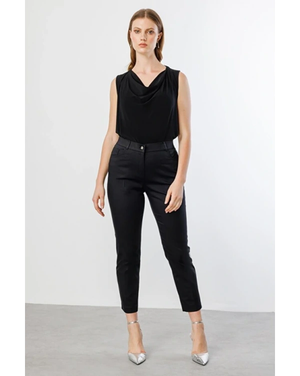 Ekol Kadın Kanvas Siyah Pantolon 02024