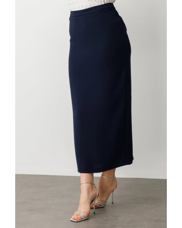 Ekol Kadın Lacivert Kumaş Etek 01004