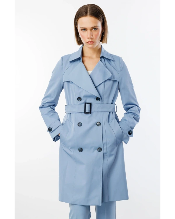Ekol Kadın Mavi Trençkot 07002