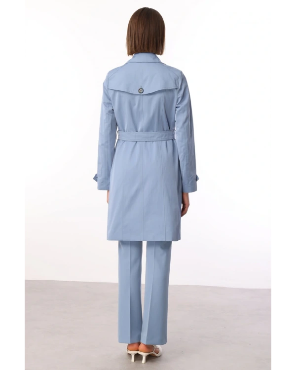Ekol Kadın Mavi Trençkot 07002