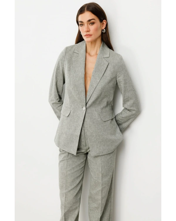 Ekol Kadın Tek Düğmeli Kapaklı Olive Renk Ceket 04062