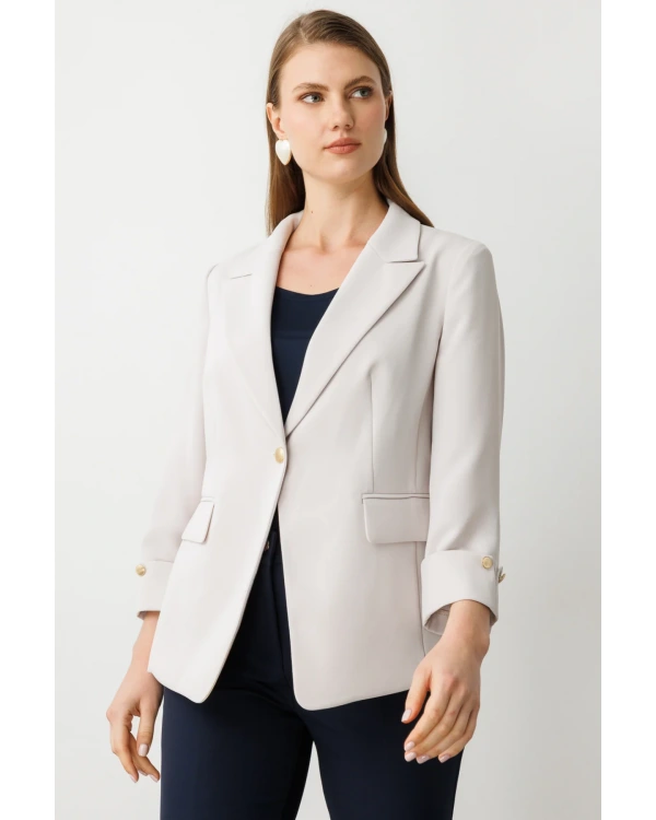 Ekol Kapak Cep Detaylı Tek Düğmeli Ceket 04508