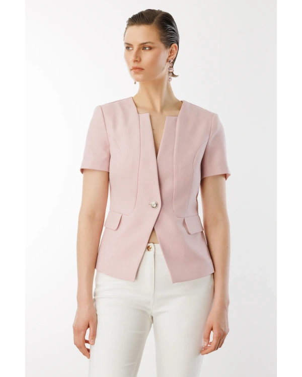 Ekol Kısa Kol Tek Düğme Ceket 04126