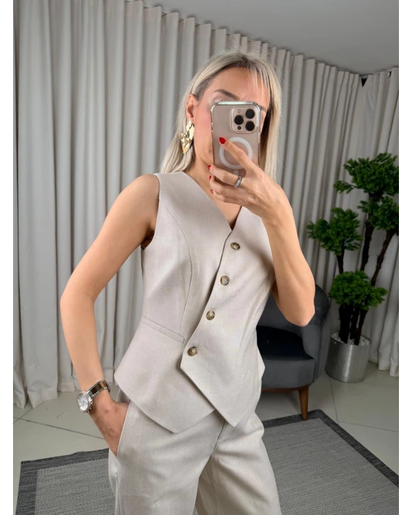 Ekol Kruvaze Yaka Yelek 04078