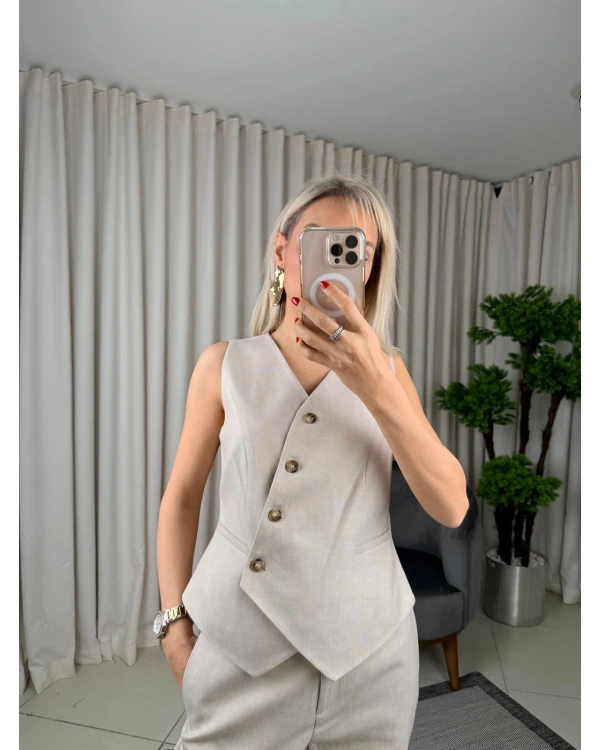 Ekol Kruvaze Yaka Yelek 04078