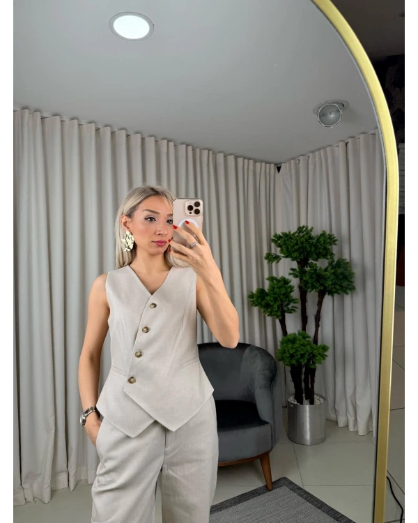 Ekol Kruvaze Yaka Yelek 04078