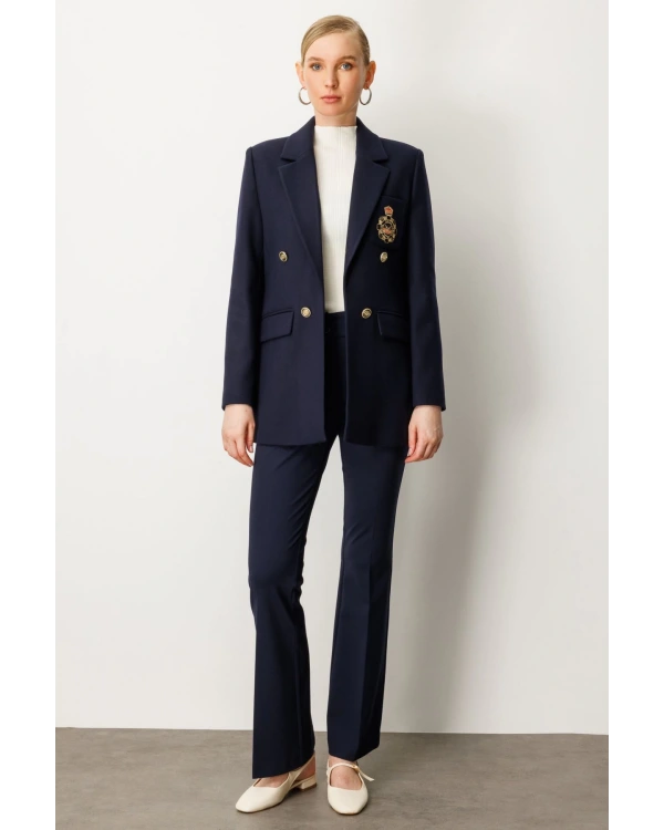 Ekol Önü Armalı Kapak Cepli Kaşe Ceket 05071