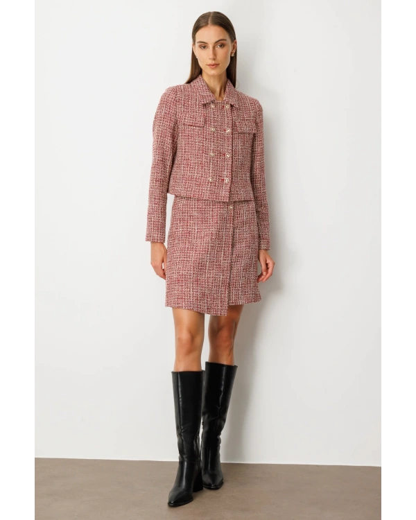 Ekol Süs Düğmeli Mini Tüvit Etek 05047