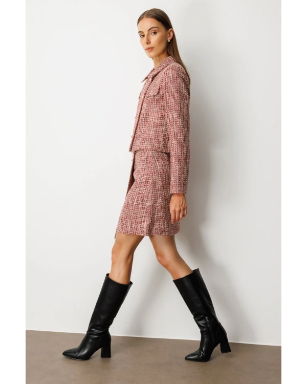 Ekol Süs Düğmeli Mini Tüvit Etek 05047