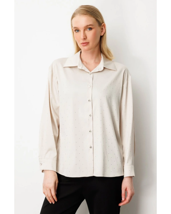 Ekol Taşlı Saten Gömlek 03003