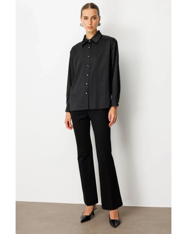 Ekol Taşlı Saten Gömlek 03003