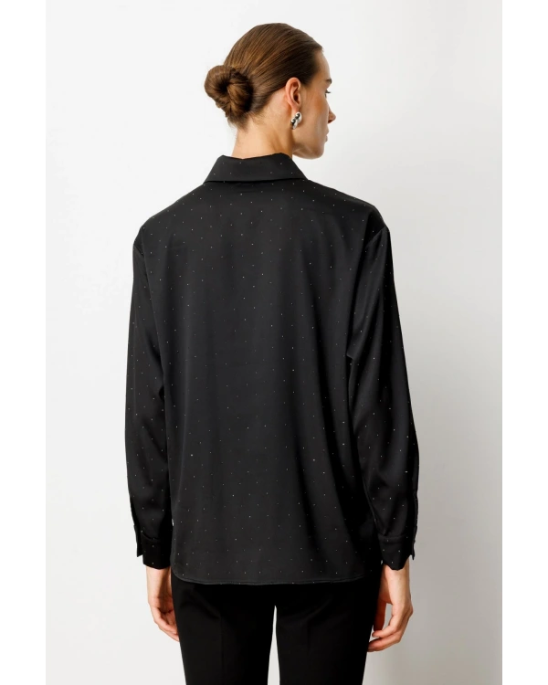 Ekol Taşlı Saten Gömlek 03003