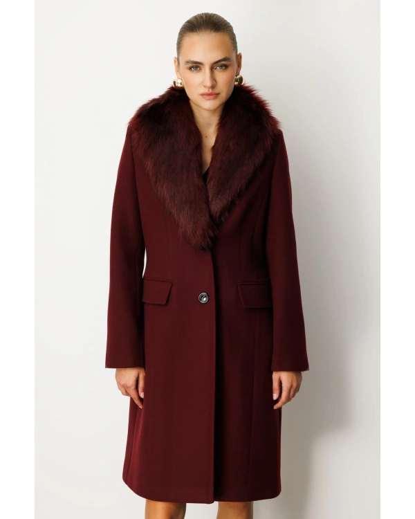 Ekol Yakası Kürklü Manto 06065