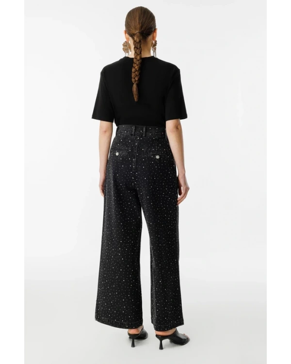 Ghisa Taşlı Pensli Palazzo Pantolon 8702