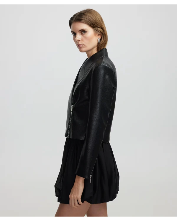 İpekyol Deri Görünümlü Mont IS1250012009 Siyah