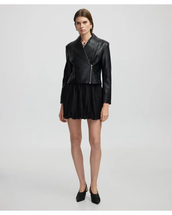 İpekyol Deri Görünümlü Mont IS1250012009 Siyah