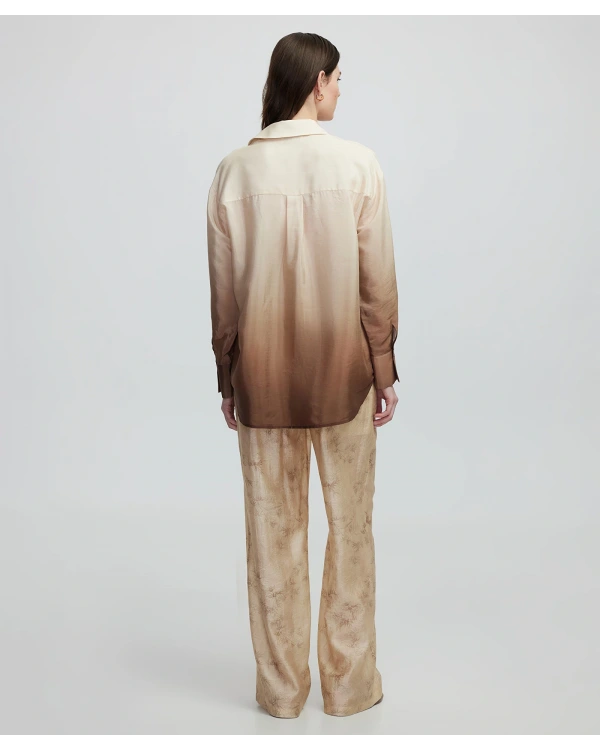 İpekyol Kadın Degrade Kahve Renk Geçişli Gömlek IS1250025097