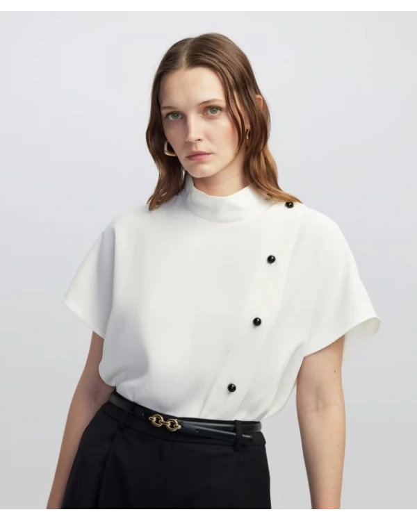 İpekyol Kontrast Düğmeli Bluz IW6250006066