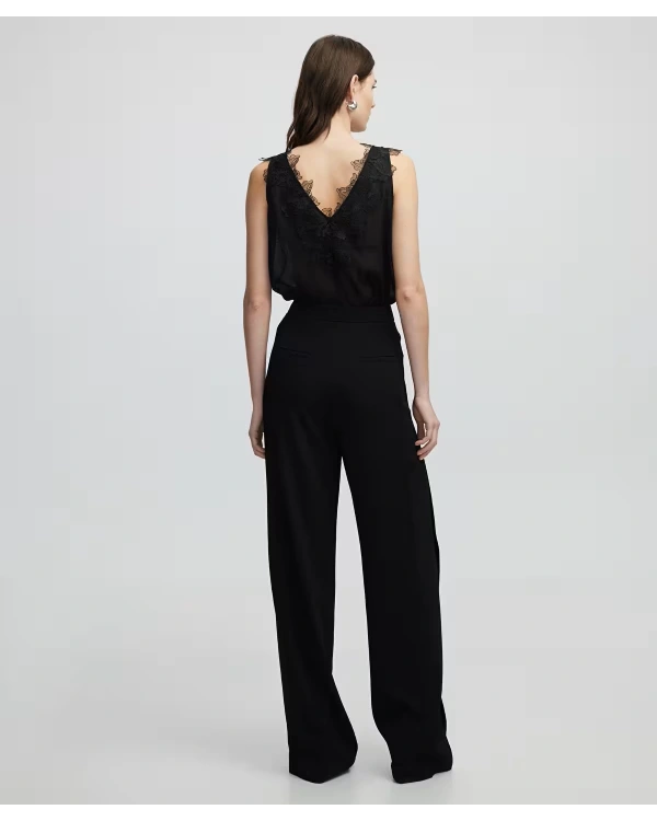 İpekyol Kumaş Mix Pantolon IS1250003114-Siyah