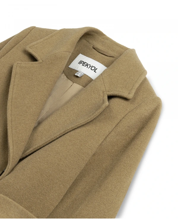 İpekyol Kuşaklı Kadın Kamel Kaşe Kaban IW6250008035