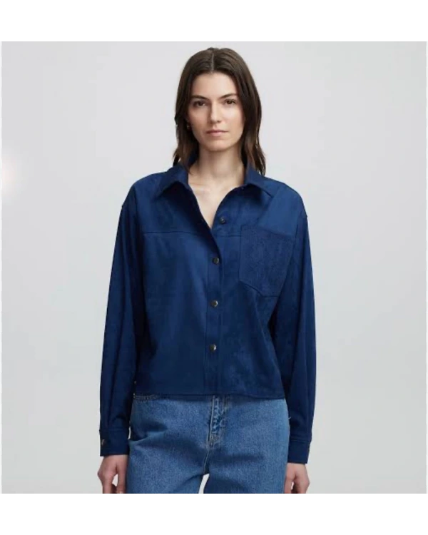 İpekyol Monogram Baskılı Gömlek IS1250025125 Lacivert