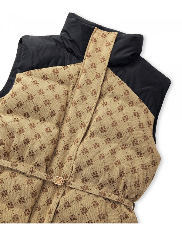 İpekyol Monogram Jakarlı Kadın Kamel Kapitone Yelek IW6250012019