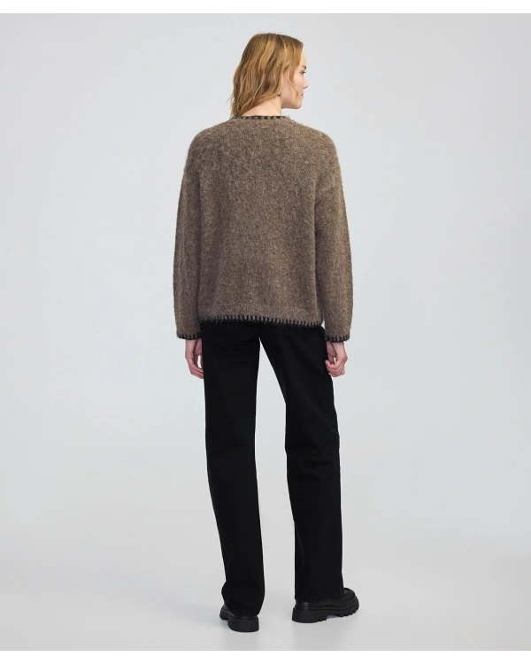 İpekyol Monogram Jakarlı Strass Taş İşlemeli Kazak IW6250050110