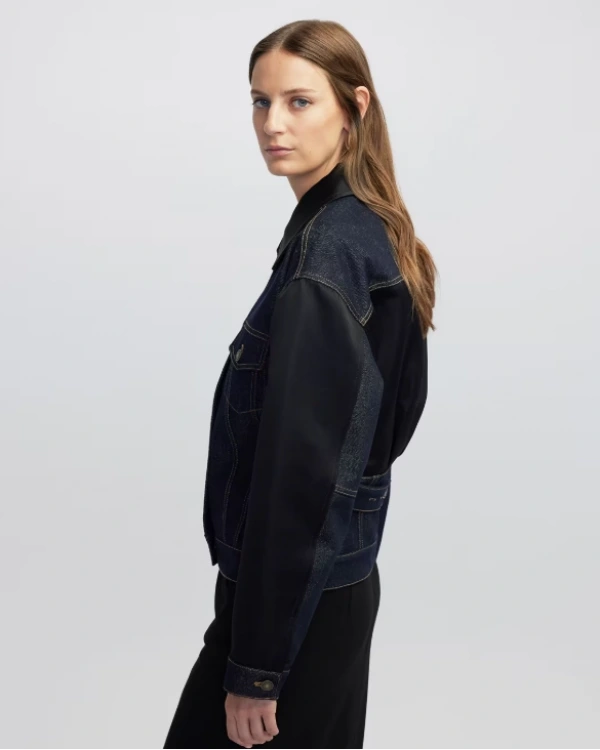 İpekyol Saten Denim Mix Ceket IW6250005044