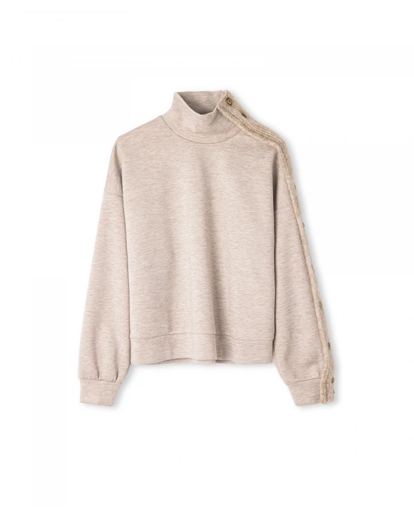 İpekyol Triko Mix Dik Yaka Sweatshirt IW6250091053