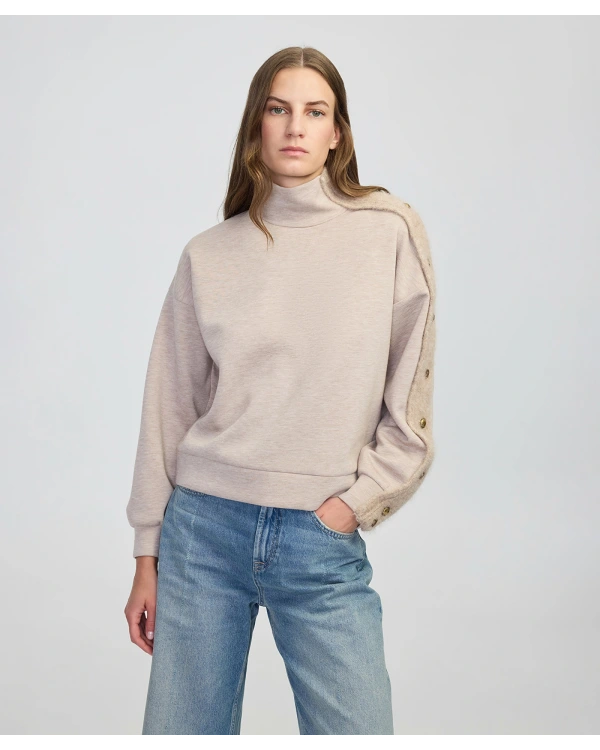 İpekyol Triko Mix Dik Yaka Sweatshirt IW6250091053