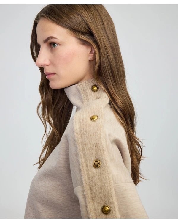 İpekyol Triko Mix Dik Yaka Sweatshirt IW6250091053