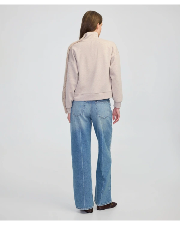 İpekyol Triko Mix Dik Yaka Sweatshirt IW6250091053