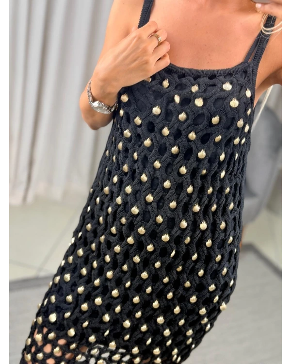 Join Us El İşi İstiridyeli Triko Astarlı Mini Elbise 2025S032