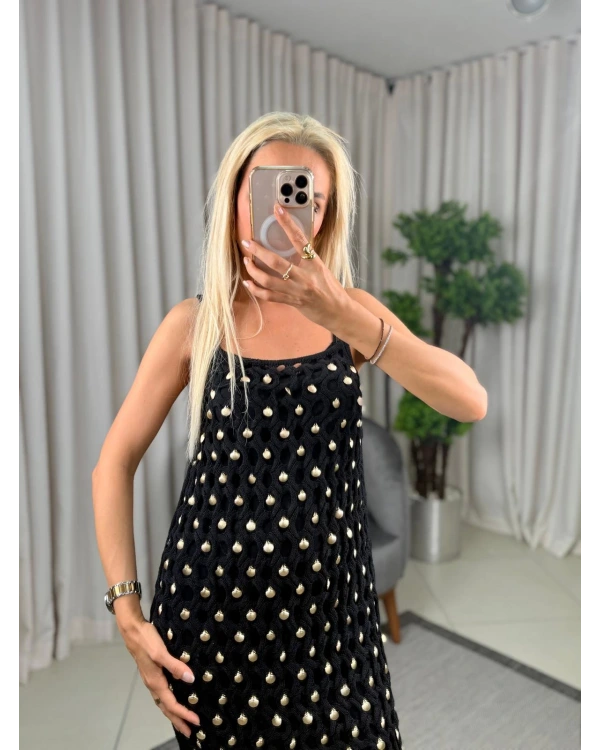 Join Us El İşi İstiridyeli Triko Astarlı Mini Elbise 2025S032