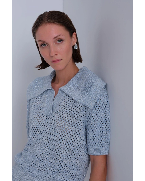 Join Us Sim Detaylı Polo Yaka Bluz 2025S104