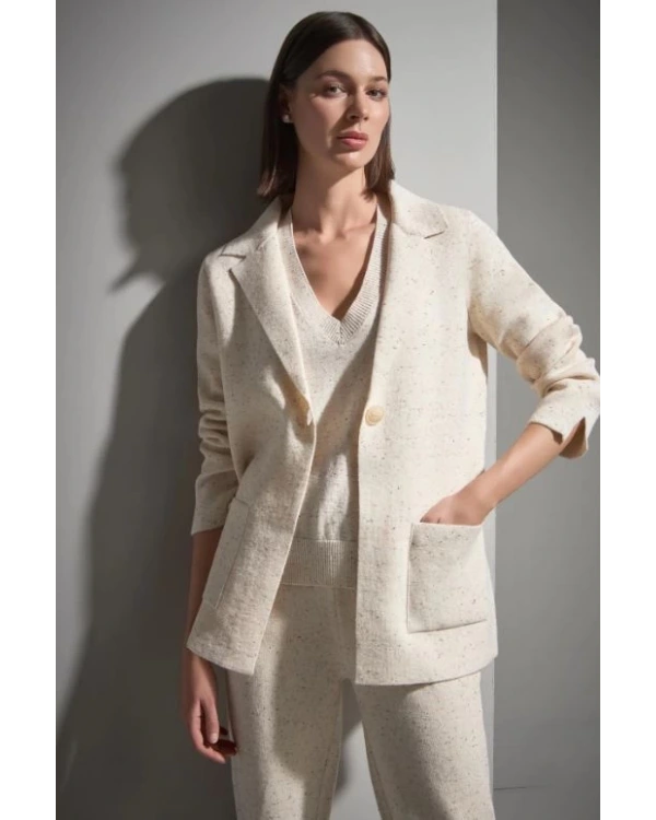 Join Us Tek Düğmeli Nopeli Triko Blazer Ceket 2526W001