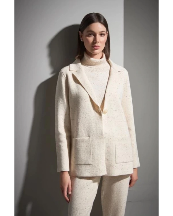 Join Us Tek Düğmeli Nopeli Triko Blazer Ceket 2526W001