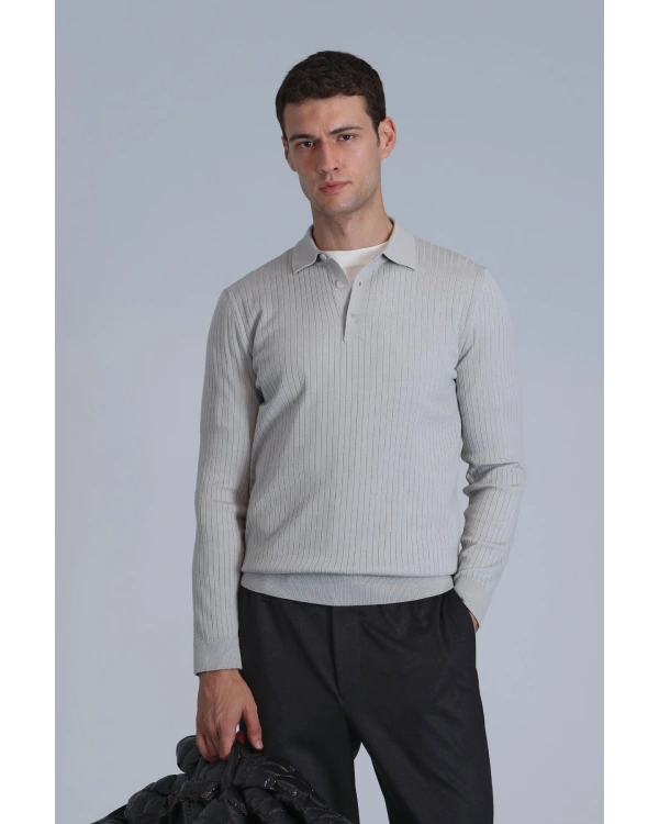 Lufian Aden Erkek Açık Gri Kazak 112090127