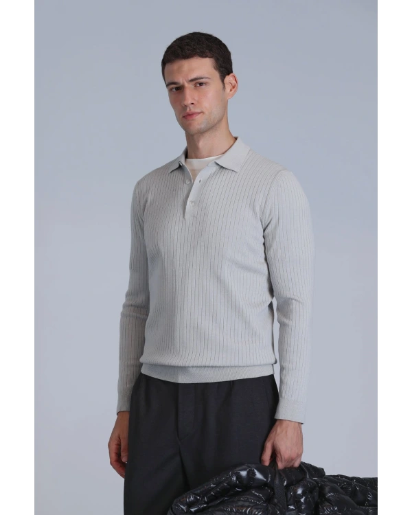 Lufian Aden Erkek Açık Gri Kazak 112090127