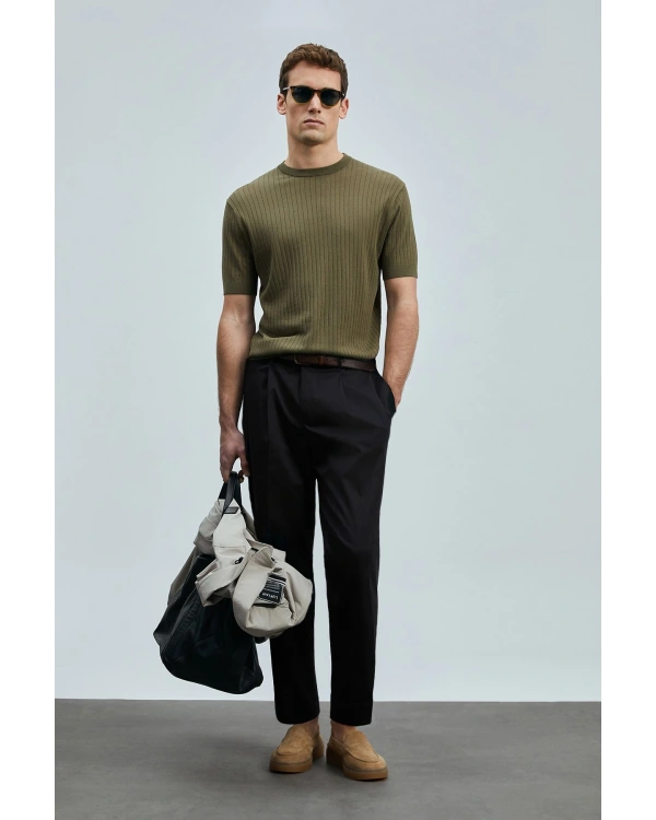 Lufian Albert Smart Chino Erkek Siyah Pantolon 111190345