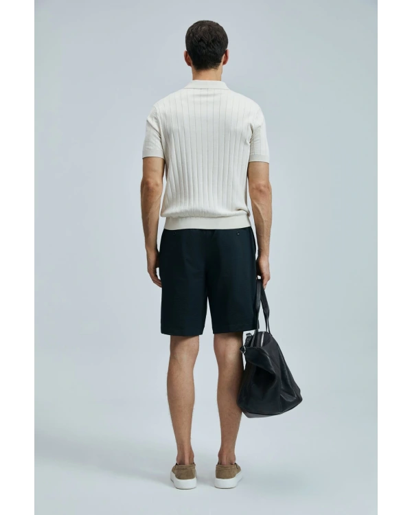 Lufian Erkek Aler Chino Slim Siyah Şort 111210079