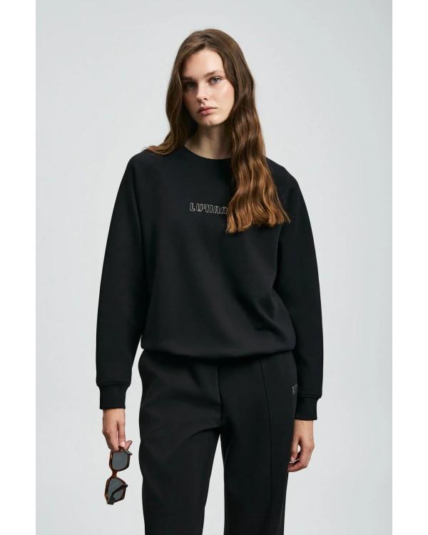 Lufian Alice Kadın Siyah Örme Sweatshirt 122030016