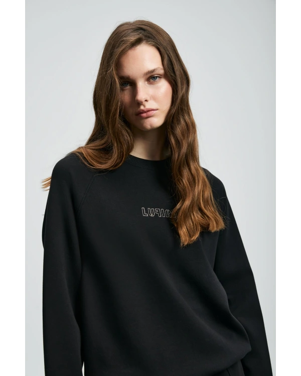 Lufian Alice Kadın Siyah Örme Sweatshirt 122030016