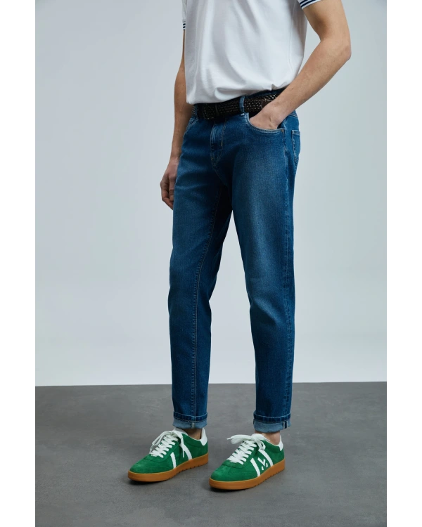 Lufian Erkek Anatol Slim Fit Mavi Pantolon 111200197