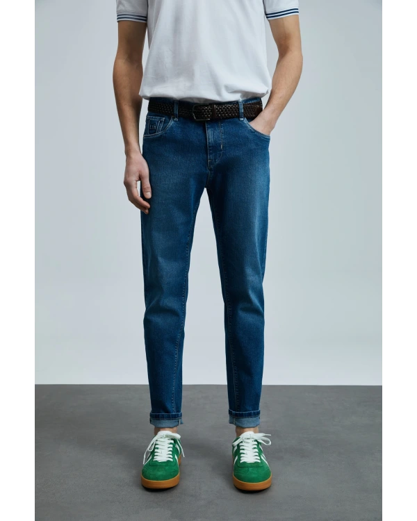 Lufian Erkek Anatol Slim Fit Mavi Pantolon 111200197