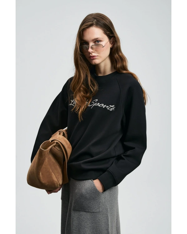 Lufian Ander Kadın Siyah Örme Sweatshirt 122030018