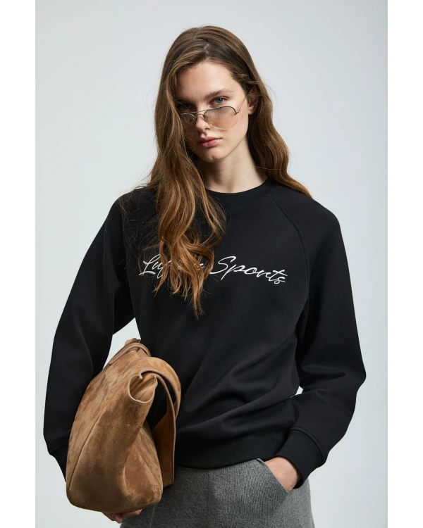 Lufian Ander Kadın Siyah Örme Sweatshirt 122030018