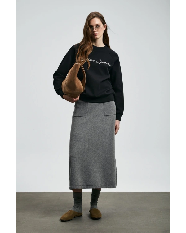 Lufian Ander Kadın Siyah Örme Sweatshirt 122030018